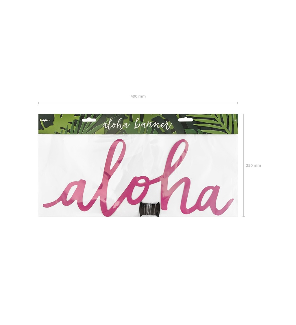 Dekorační nápis Aloha - růžový