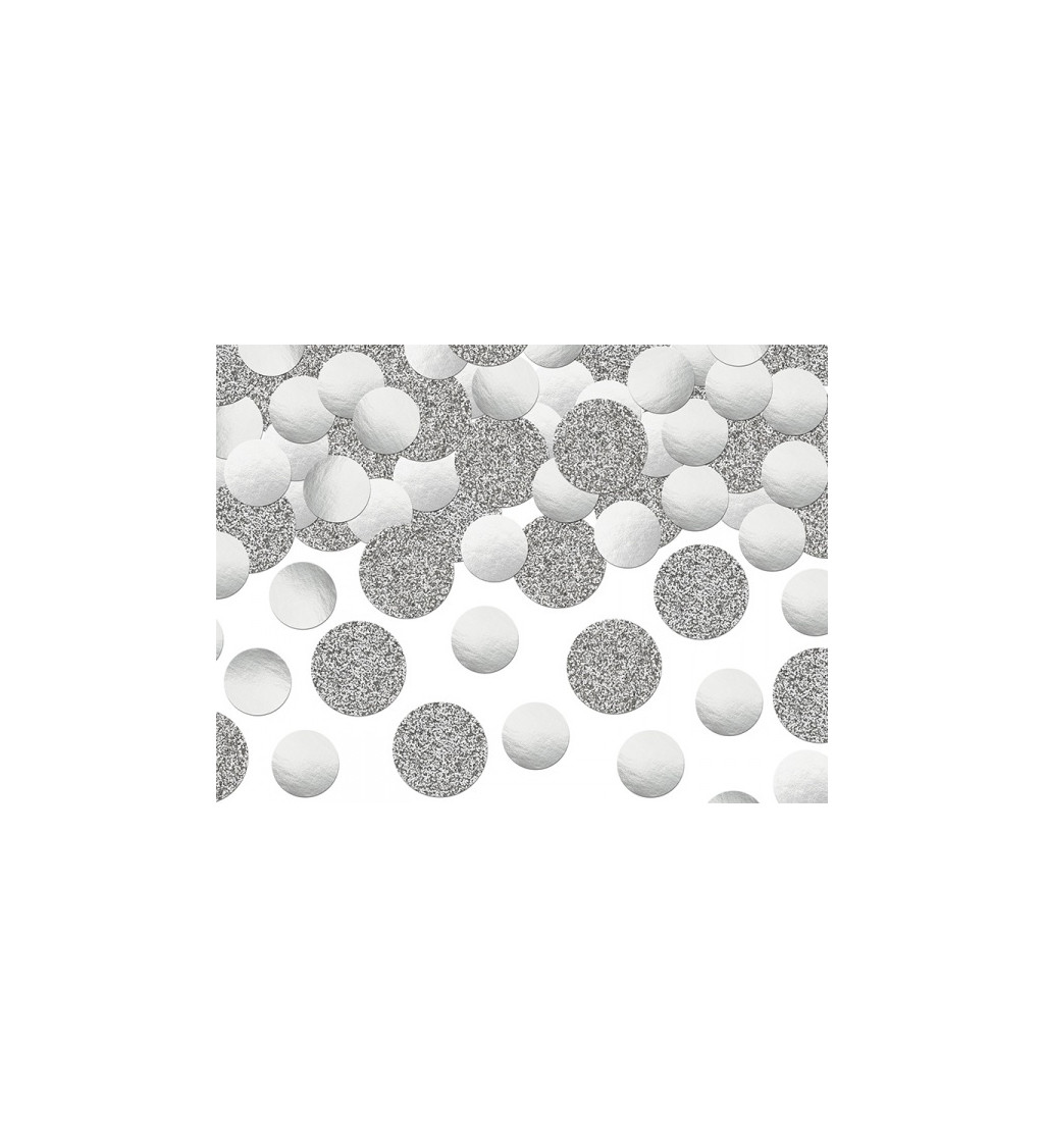 Stříbrná kolečka - dekorační konfety