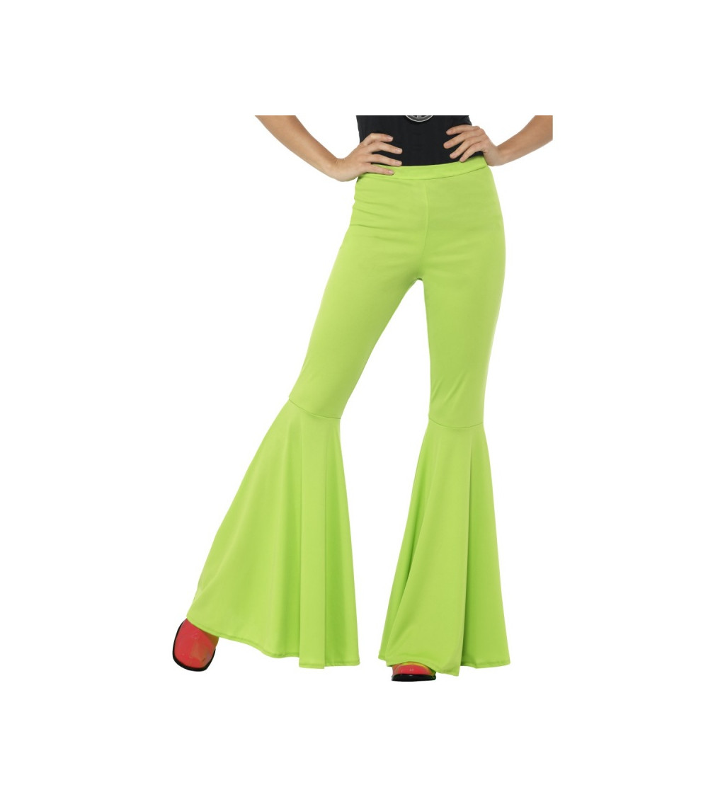 Zelené zvonové kalhoty - pro dámy