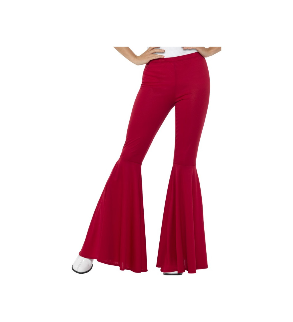 Červené zvonové kalhoty - pro dámy