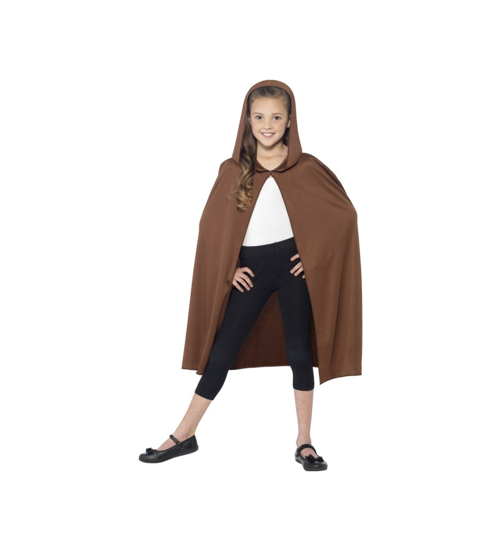 Hnědý plášť s kapucí - pro děti