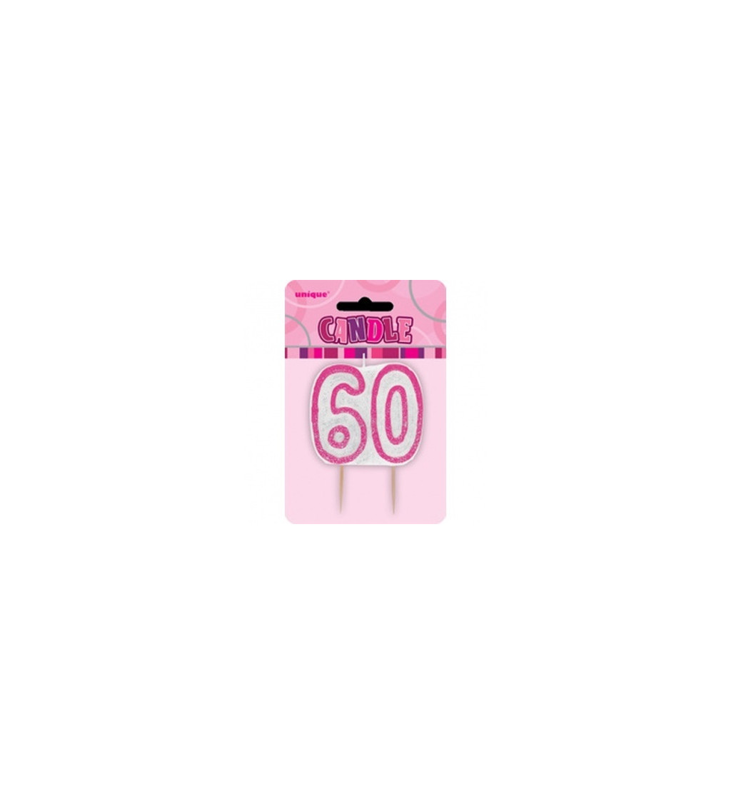 Růžová svíčka - číslo 60