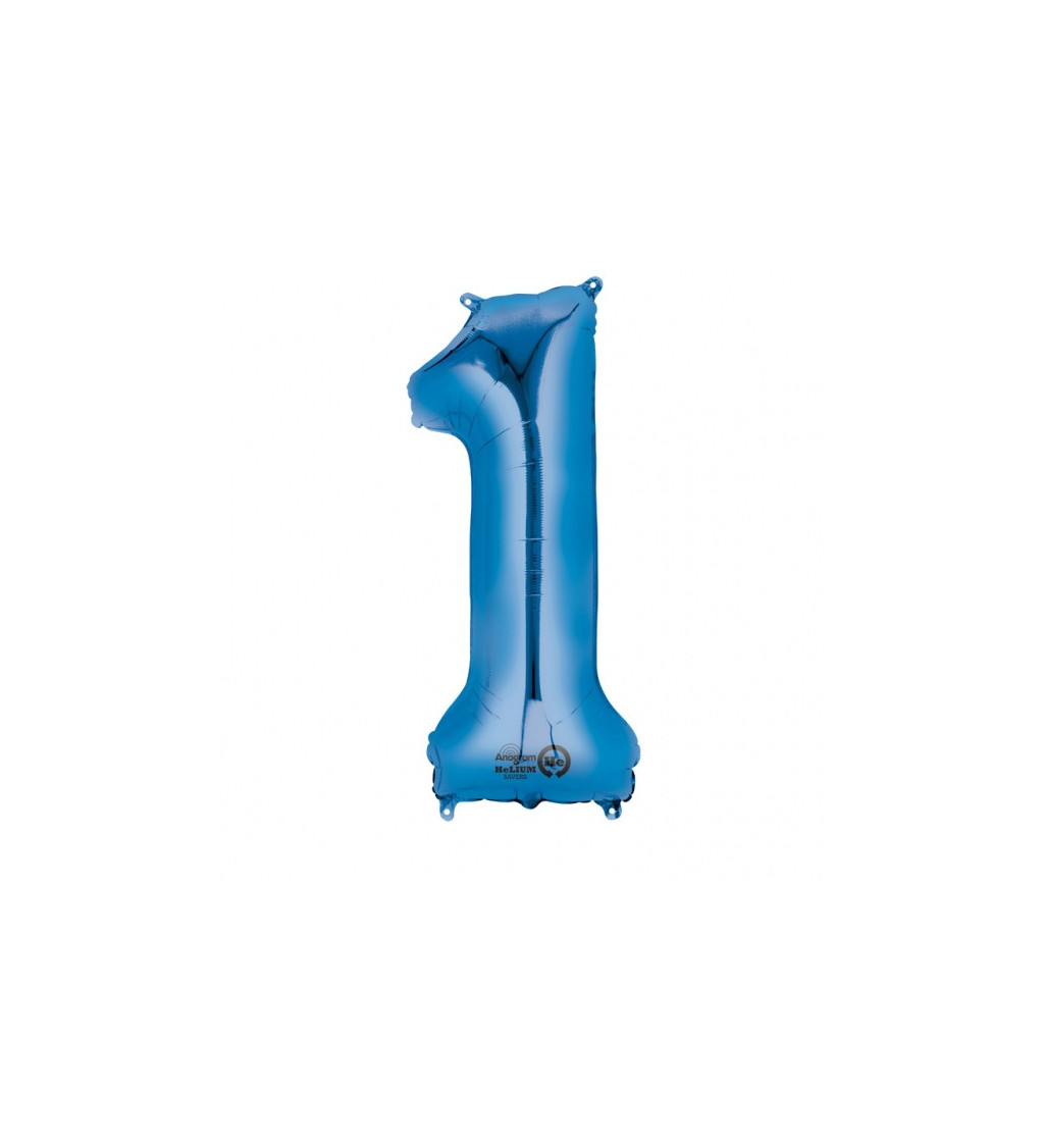 Modrý balónek 1 - fóliové číslo
