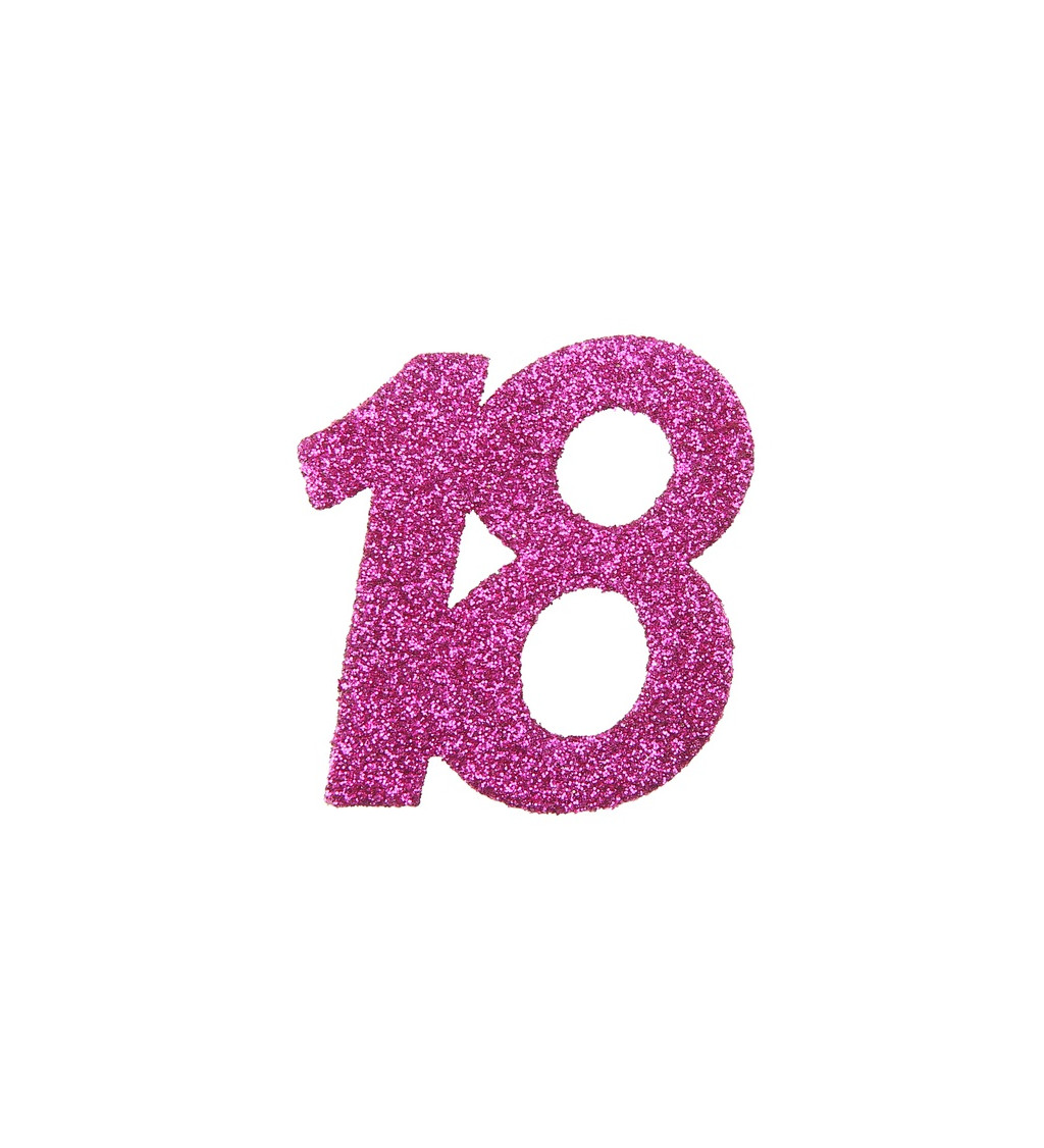 Růžové číslo 18 - konfety