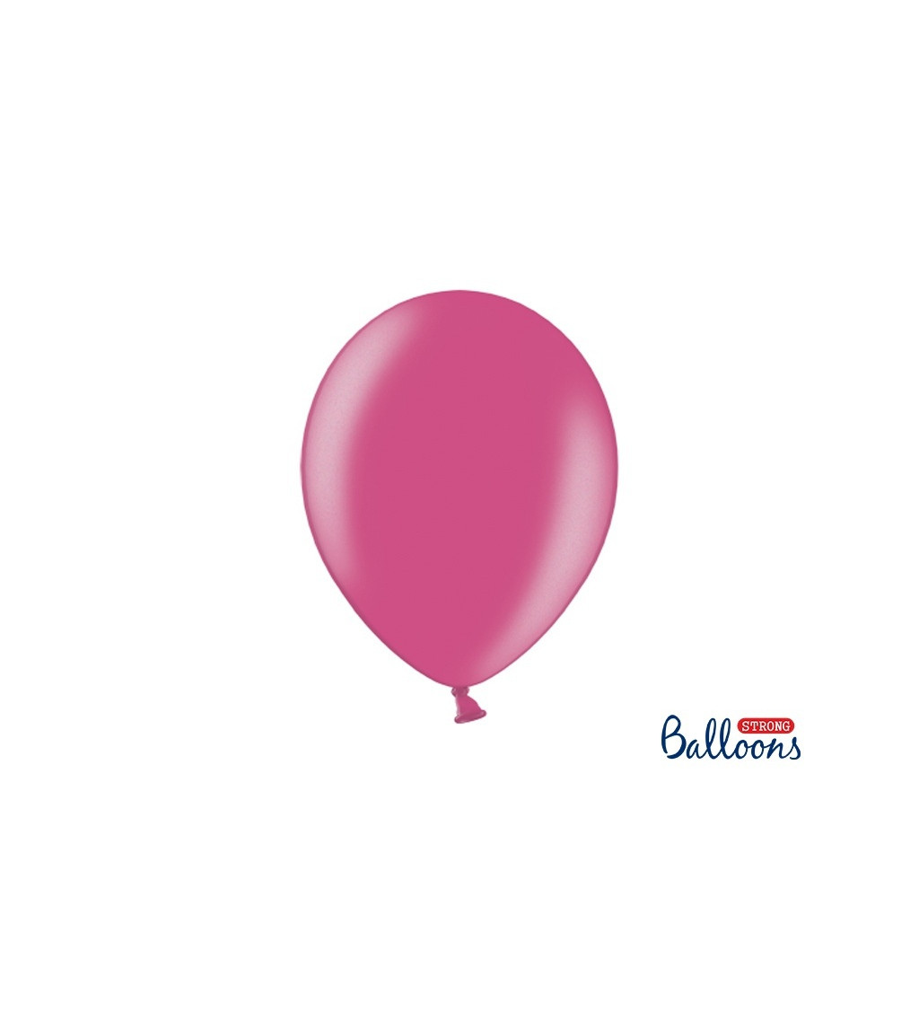 Balónek metalický - růžový - 10ks