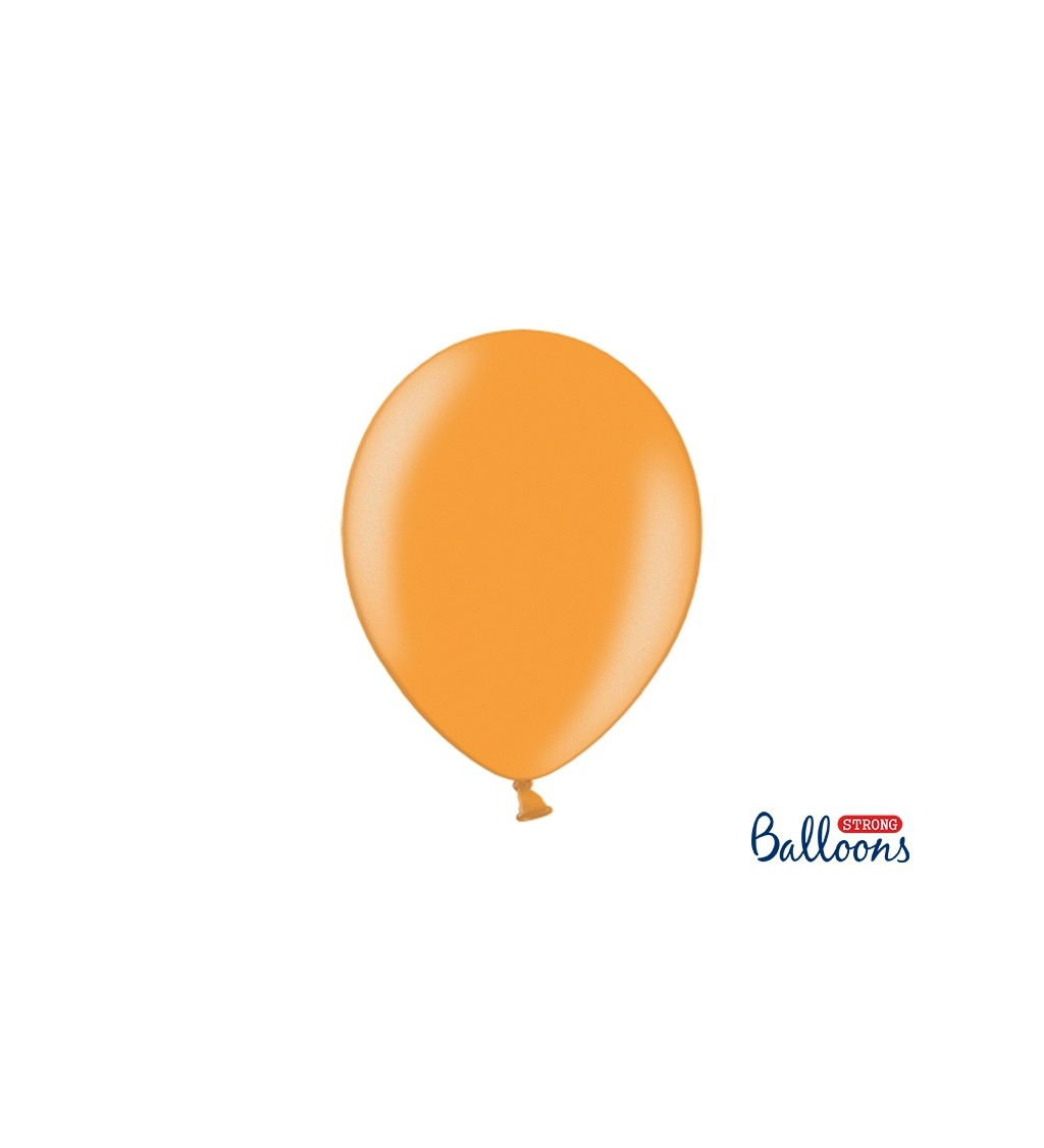 Balónek metalický - oranžový - 10ks