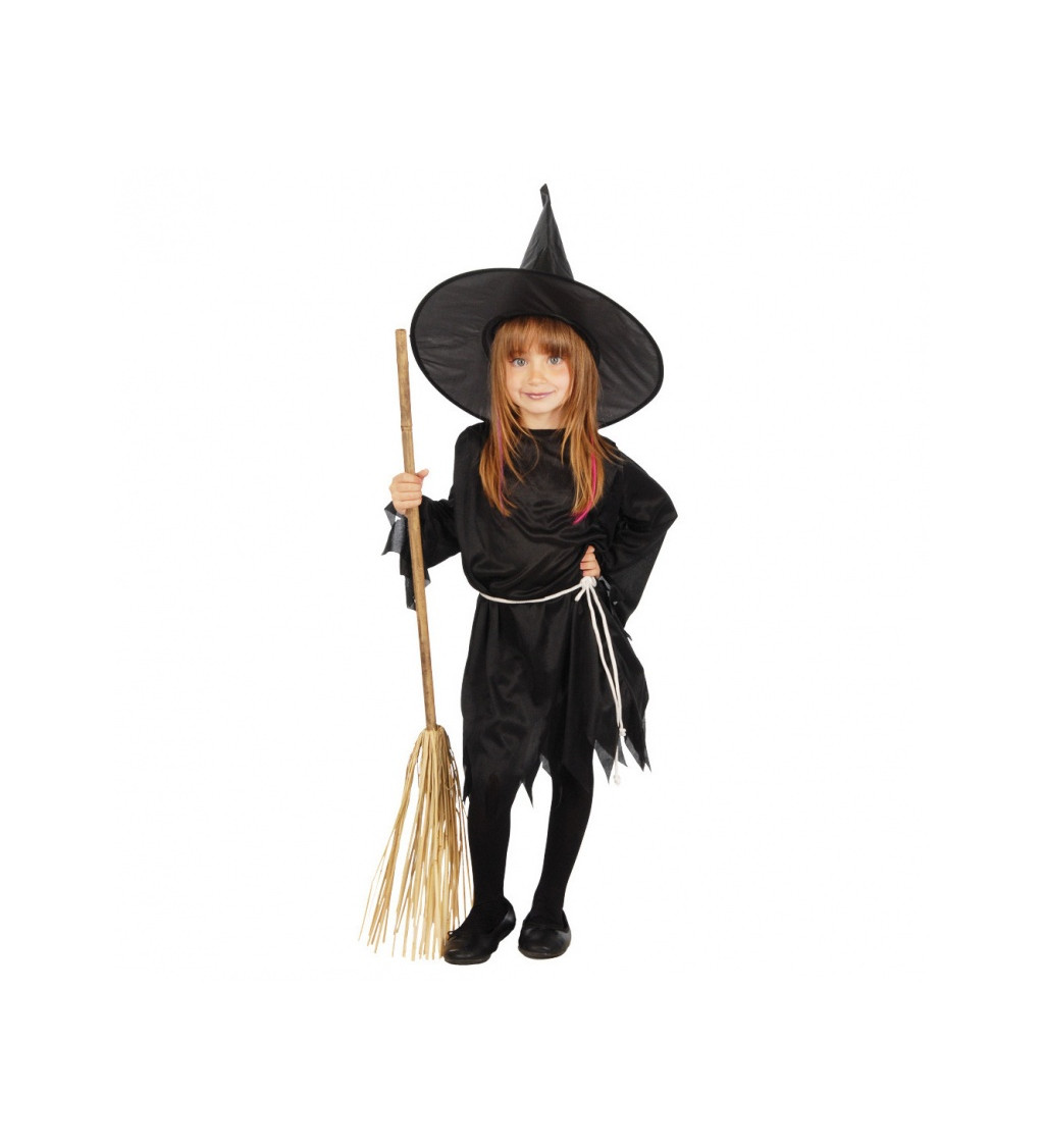 Černý kostým Čarodějky - pro děti