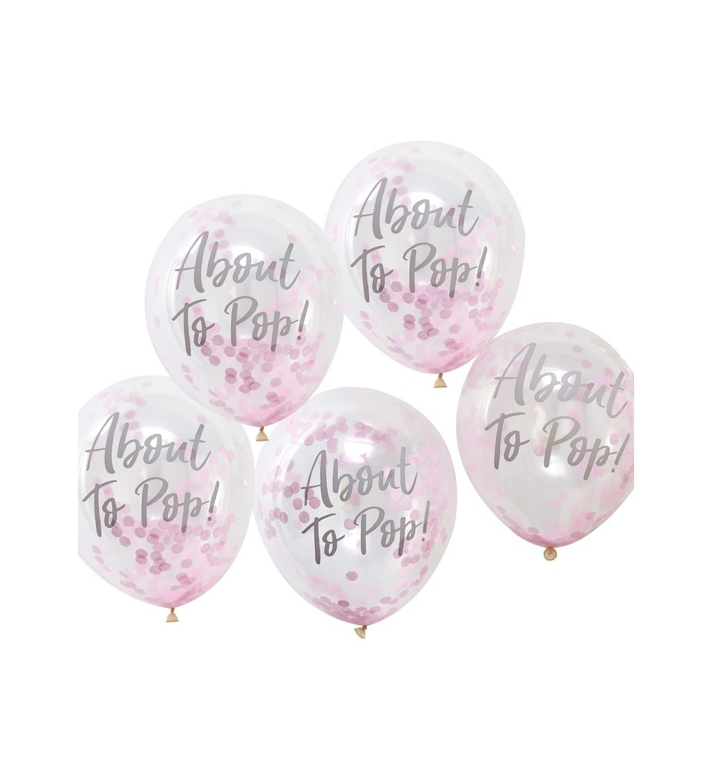 Balónky About to pop - růžové konfety