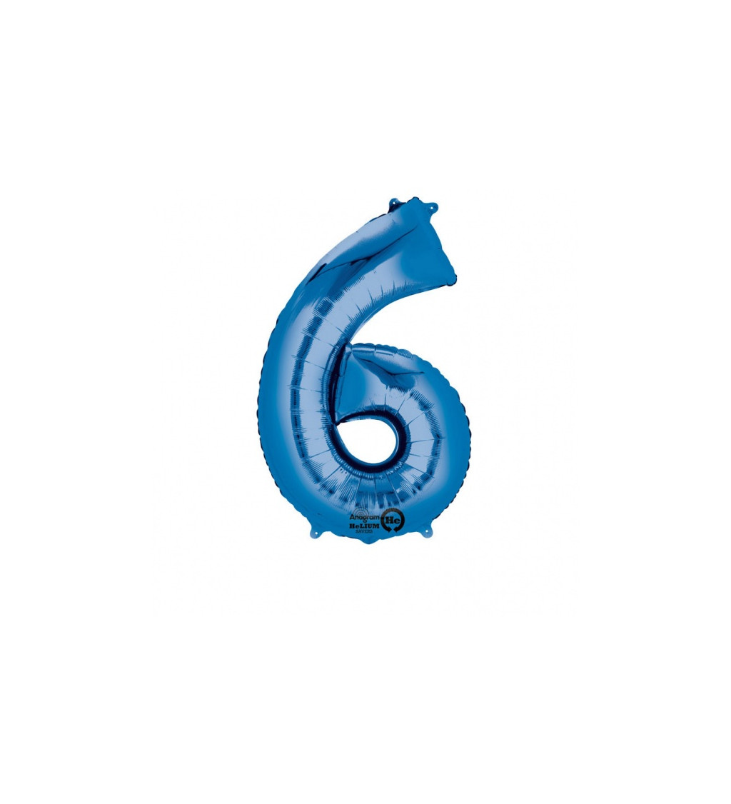 Modrý balónek 6 - fóliové číslo