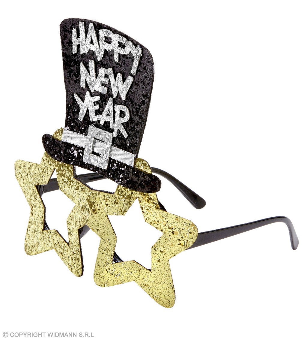 Novoroční brýle s kloboučkem - zlaté