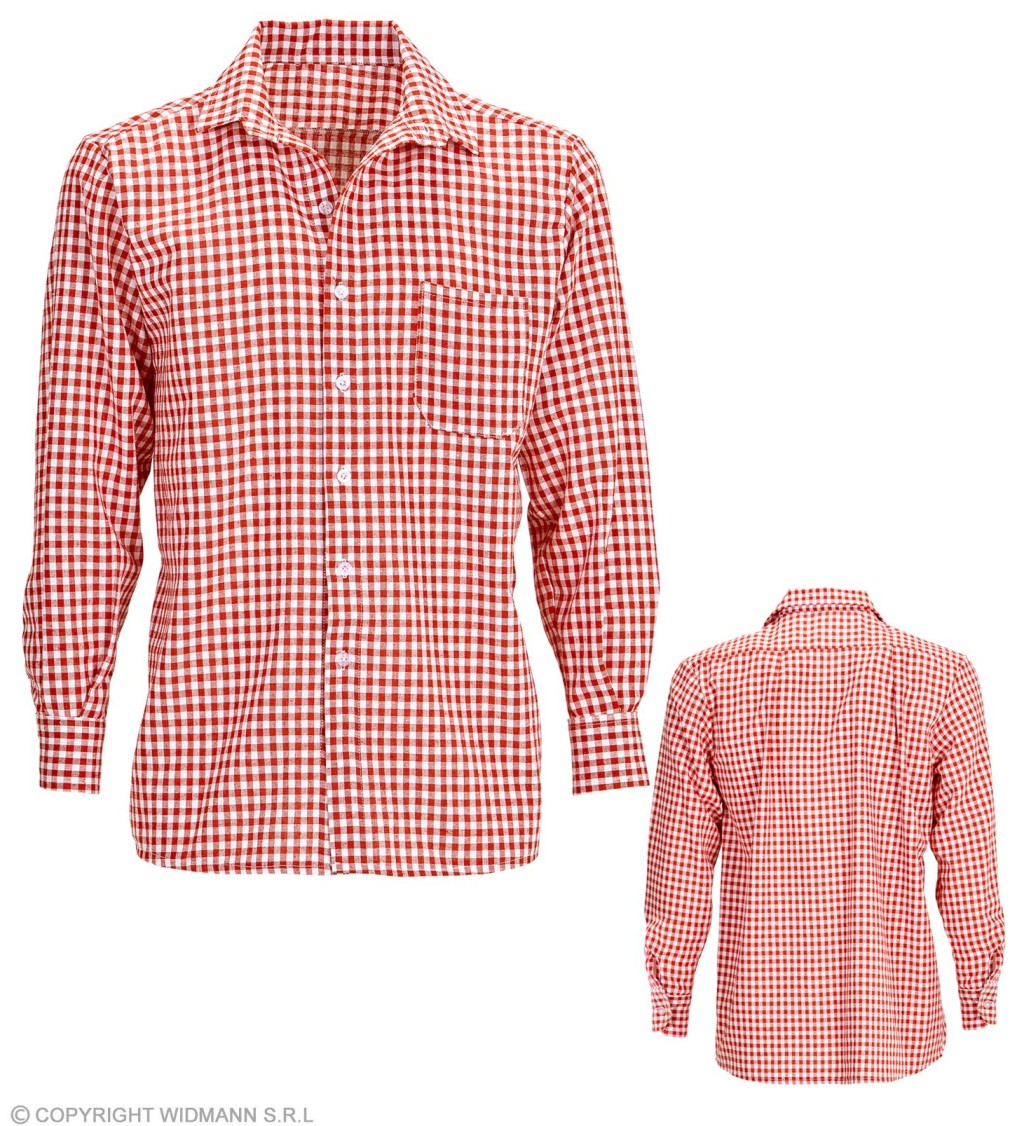 Červeno-bílá košile - bavorský styl