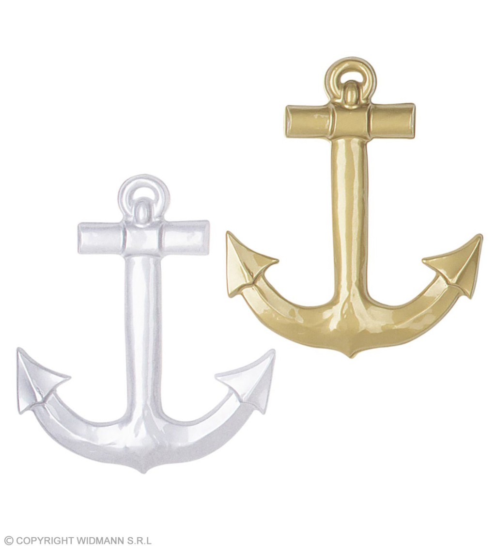 Námořnická kotva zlatá/stříbrná