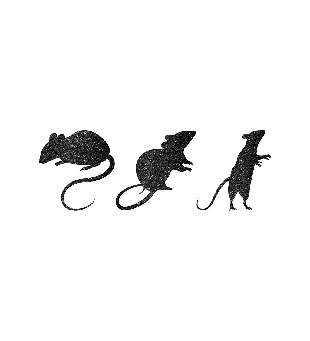 Dekorační myšky - třpytivě černé