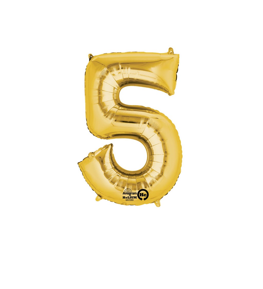 Zlatý balónek 5 - fóliové číslo