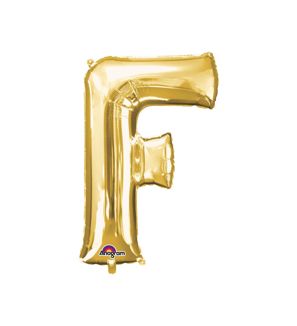 Zlaté nafukovací písmeno F - balónek