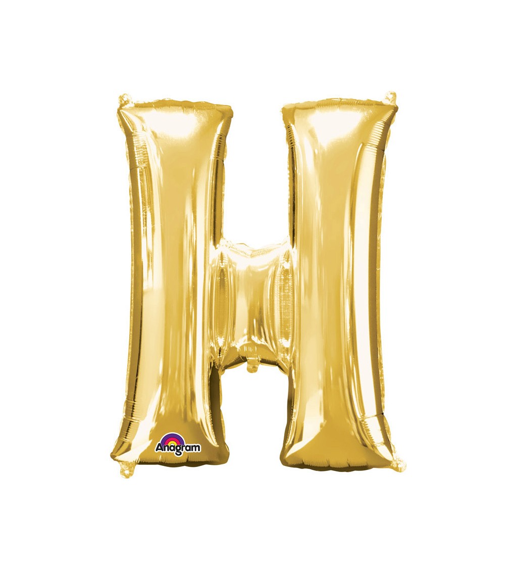 Zlaté nafukovací písmeno H - balónek