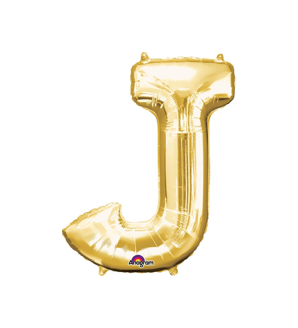 Zlaté nafukovací písmeno J - balónek