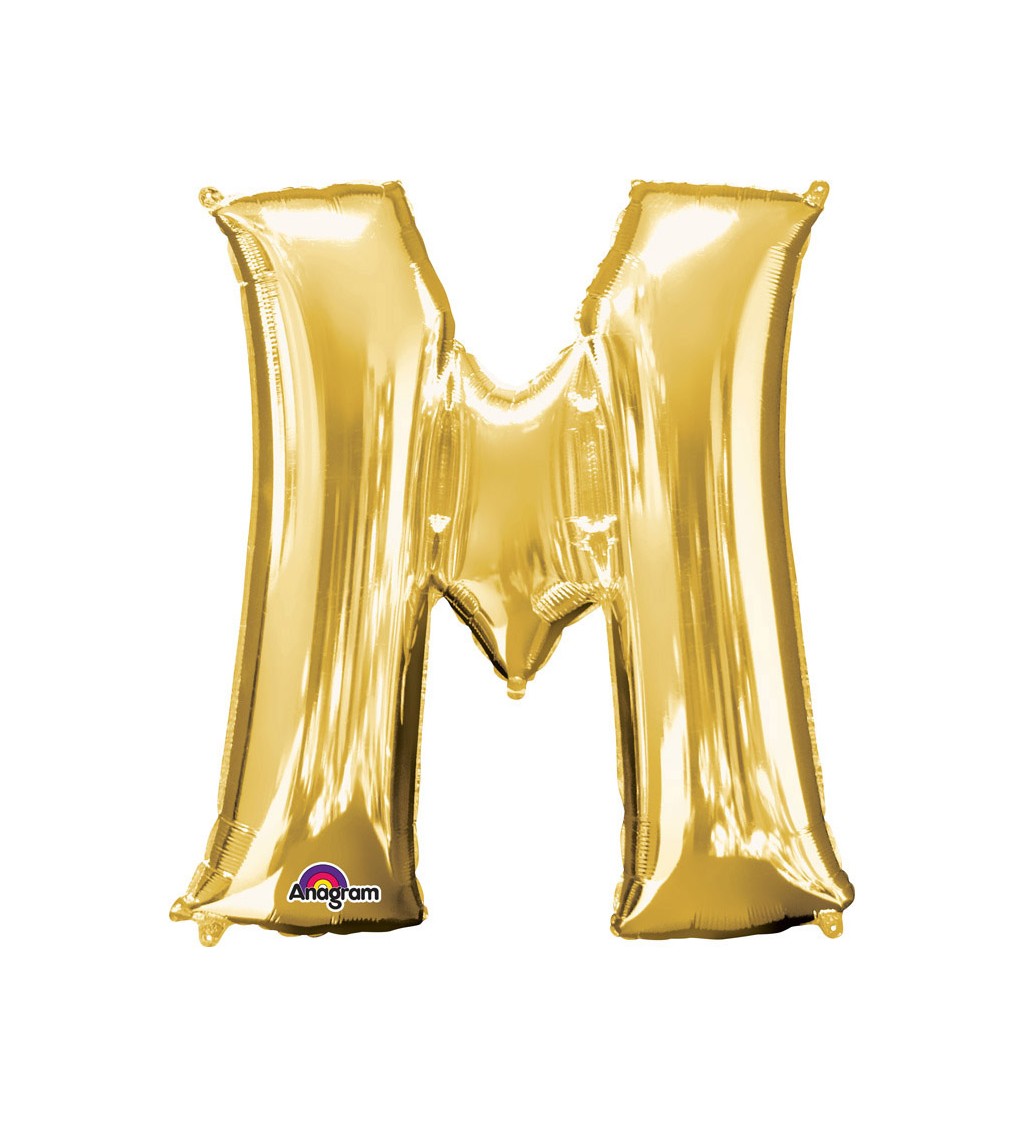 Zlaté nafukovací písmeno M - balónek