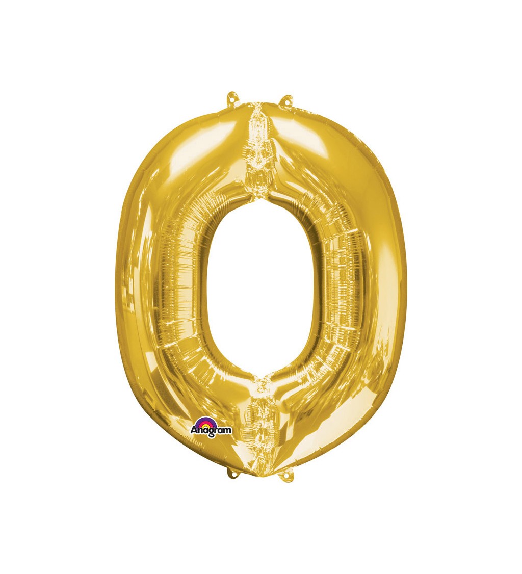 Zlaté nafukovací písmeno O - balónek