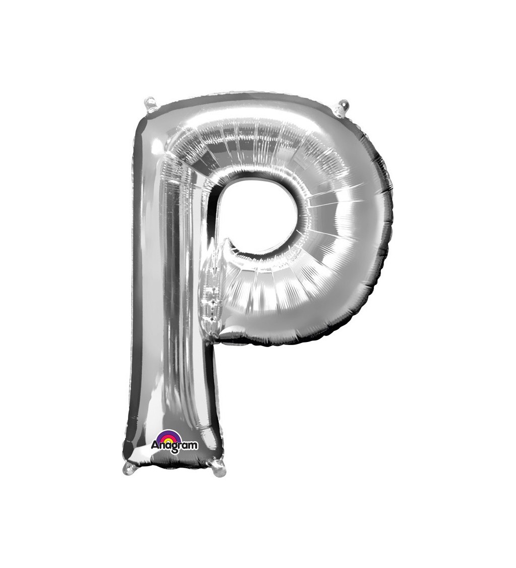 Stříbrné nafukovací písmeno P - balónek