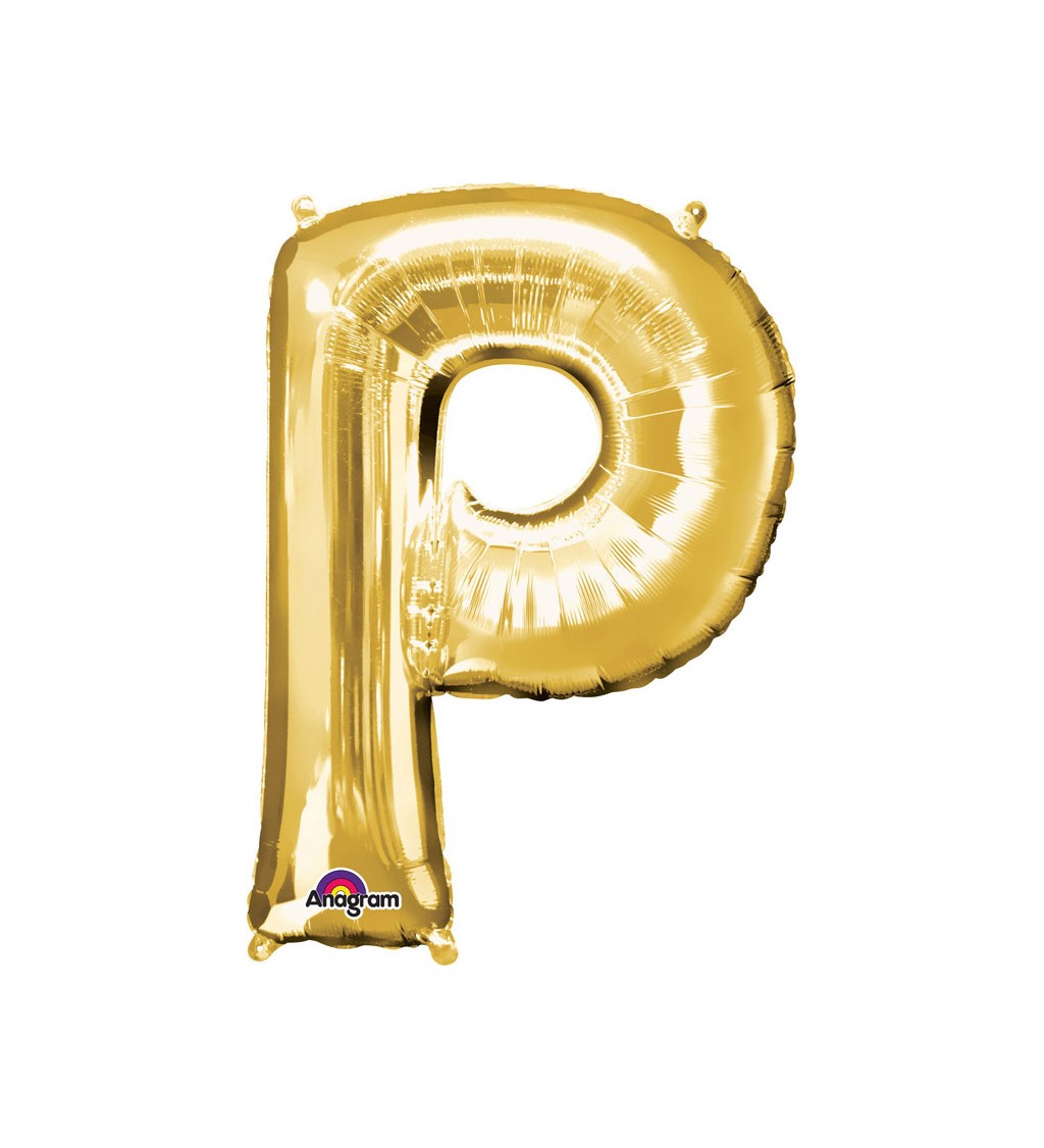 Zlaté nafukovací písmeno P - balónek