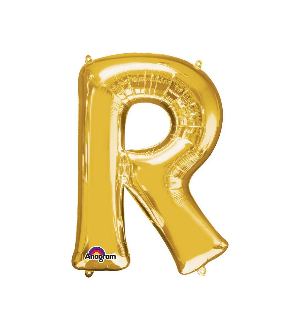 Zlaté nafukovací písmeno R - balónek