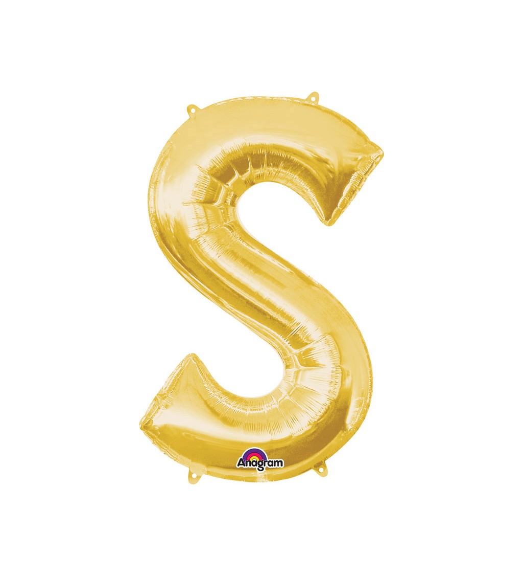 Zlaté nafukovací písmeno S - balónek