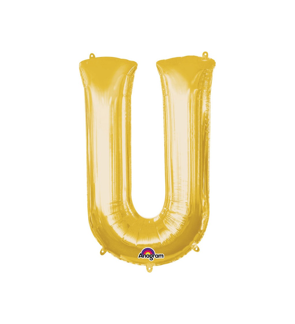 Zlaté nafukovací písmeno U - balónek