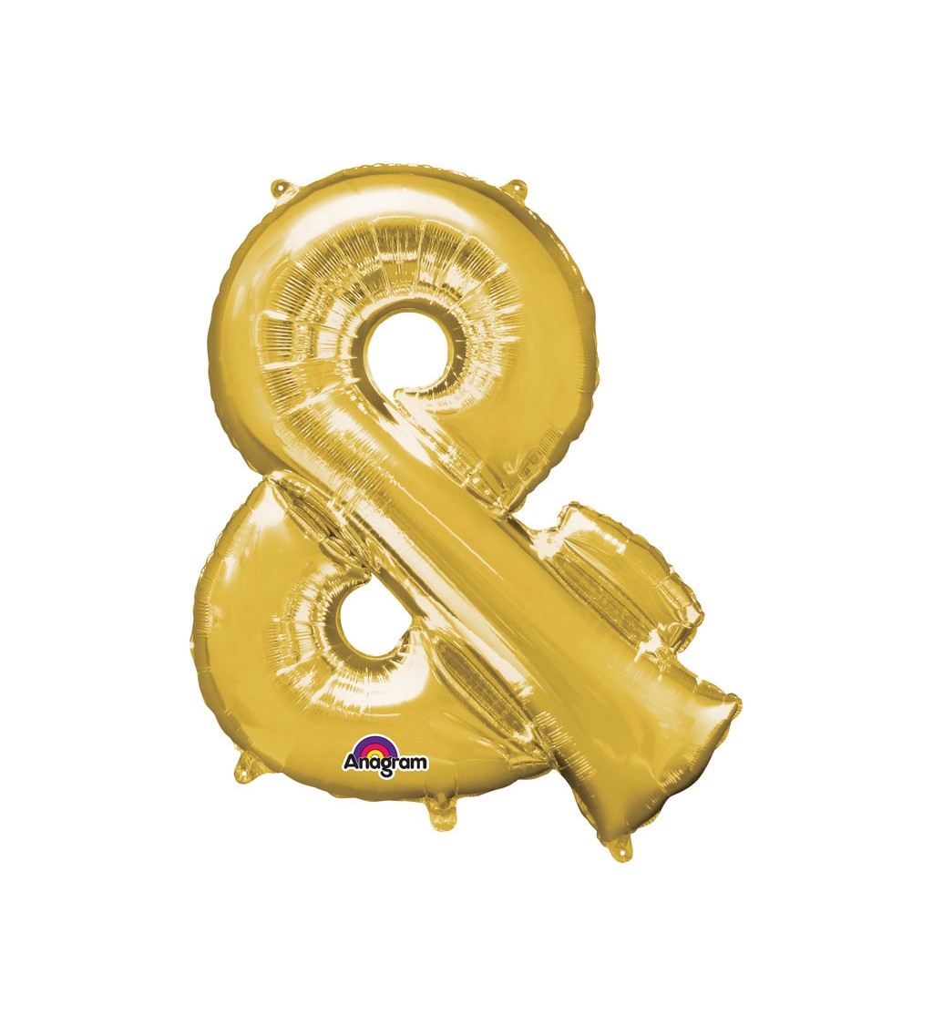 Zlatý nafukovací znak & - balónek