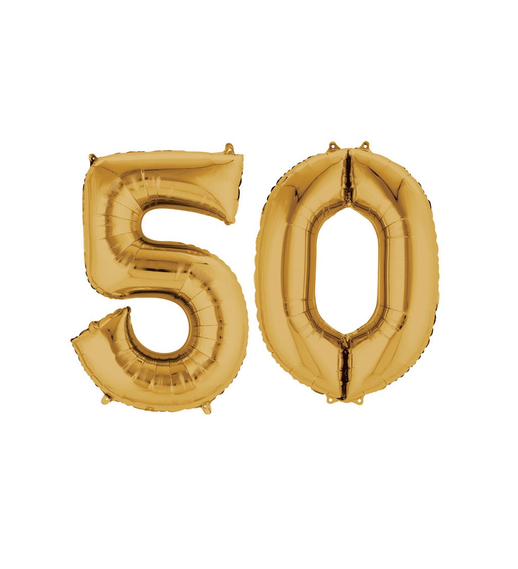 Zlatý balónek 50 - fóliový