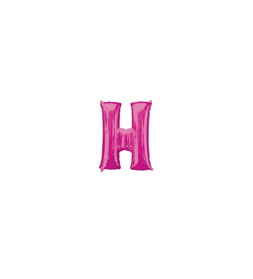 Růžové nafukovací písmeno H - balónek