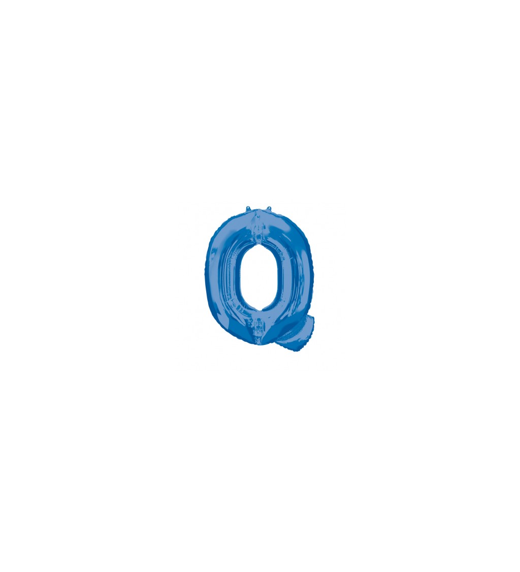 Modré nafukovací písmeno Q - balónek