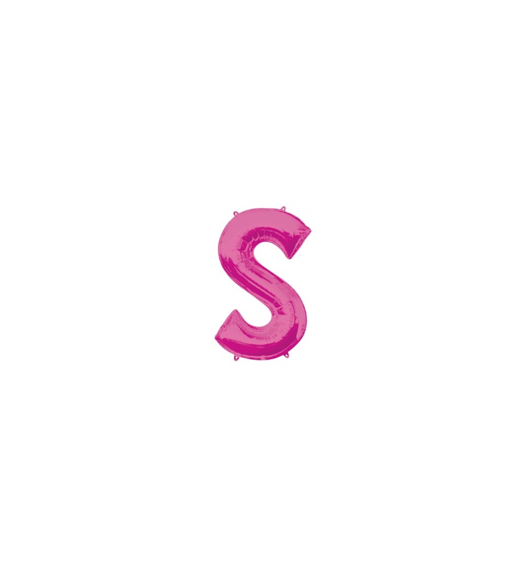 Růžové nafukovací písmeno S - balónek