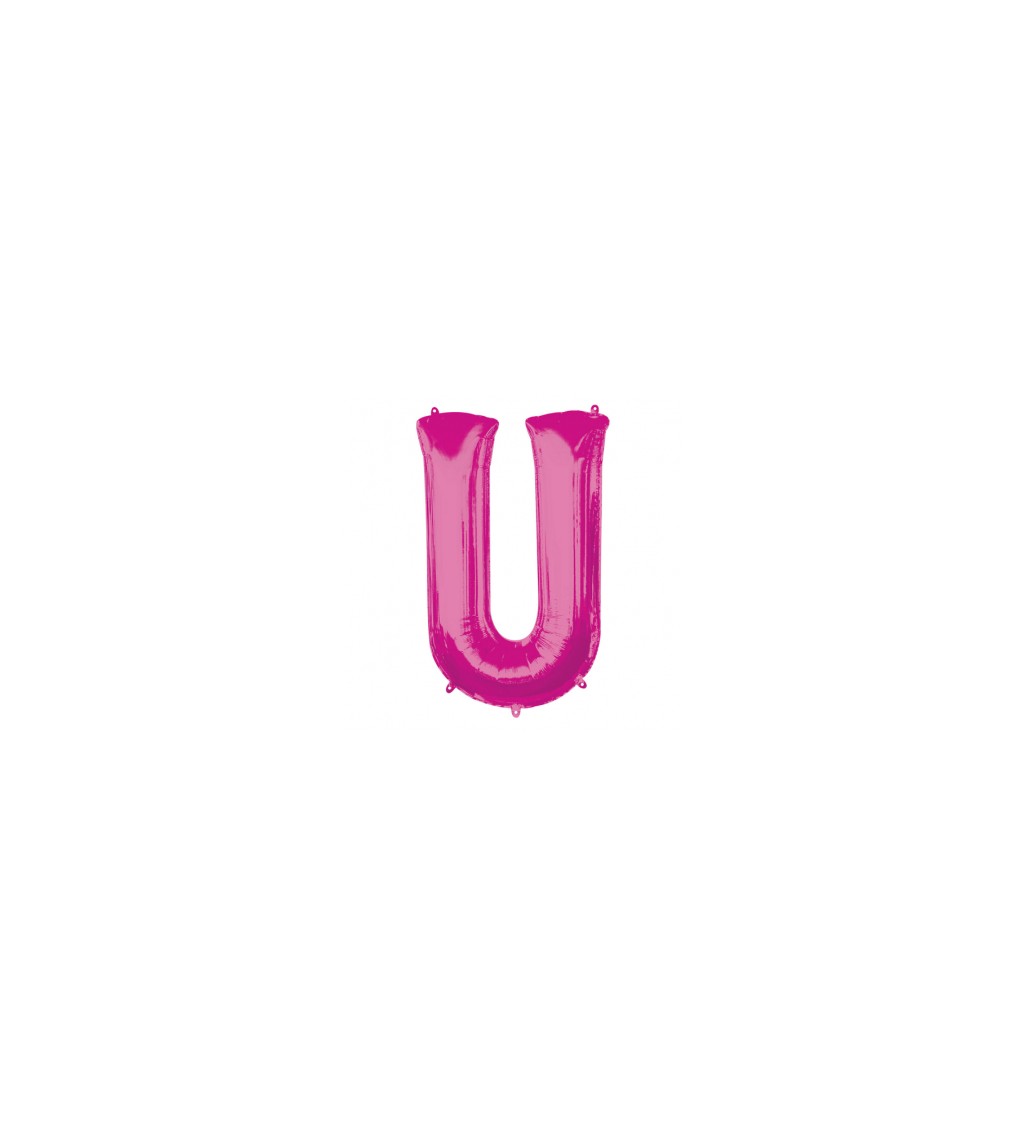 Růžové nafukovací písmeno U - balónek