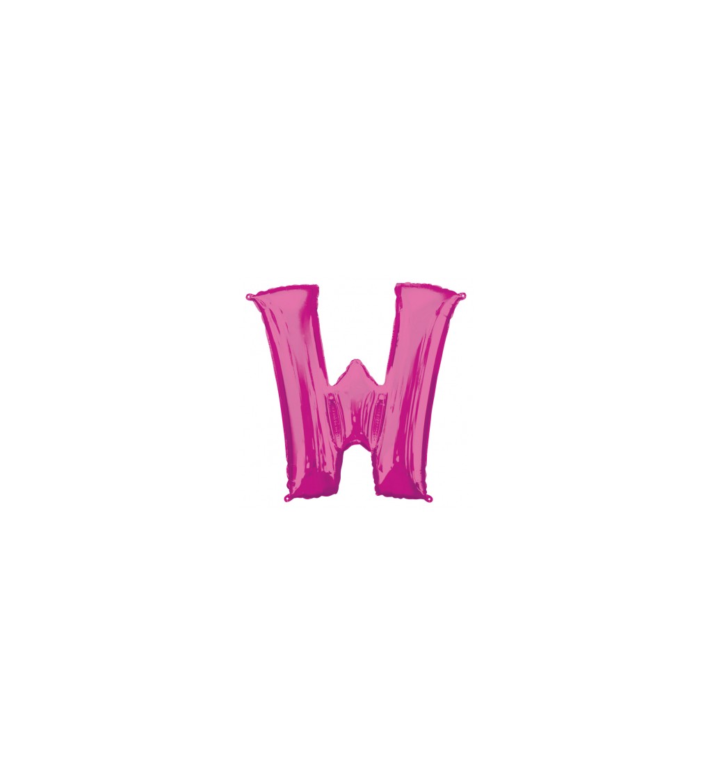 Růžové nafukovací písmeno W - balónek