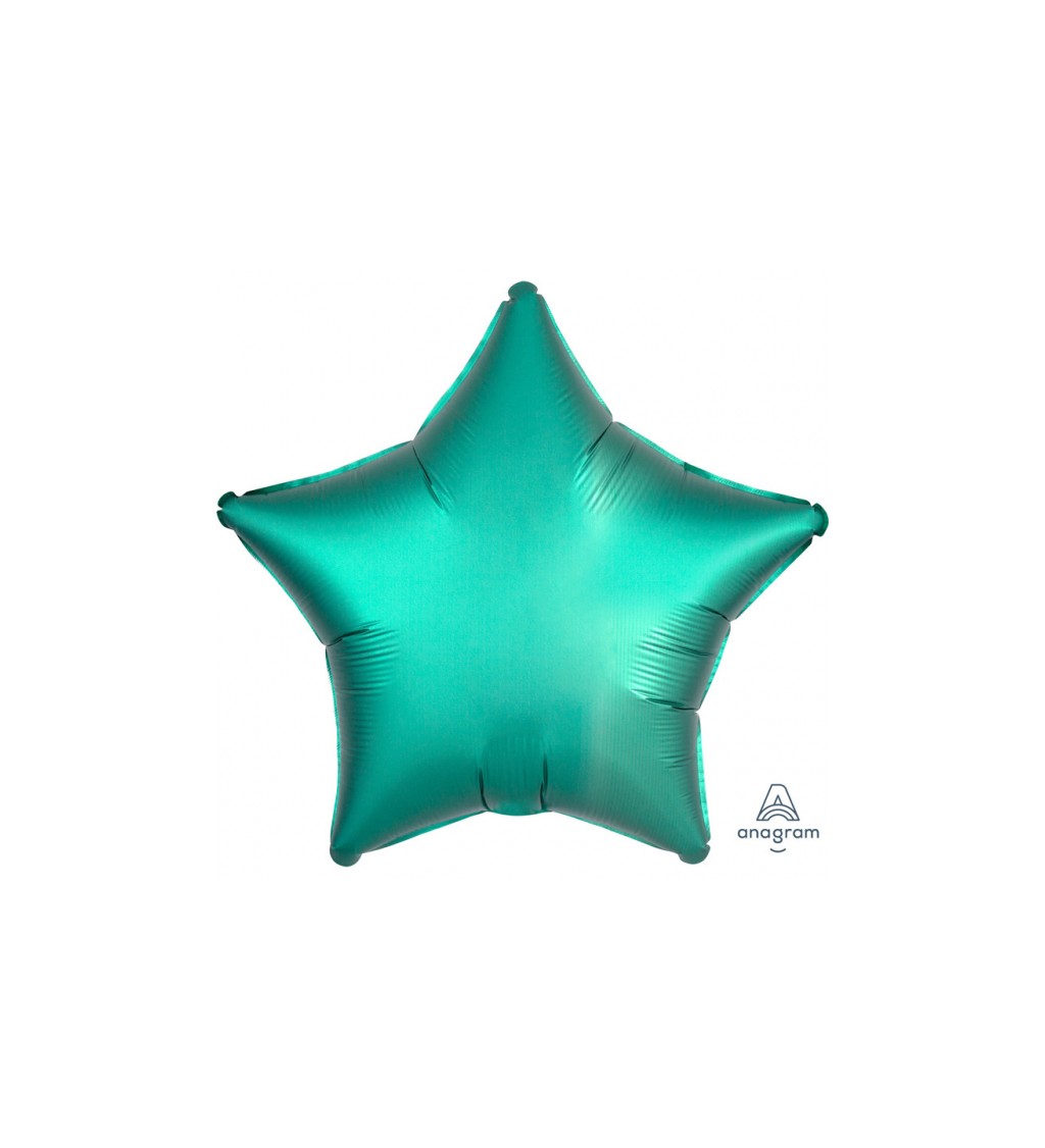 Zelený balónek - fóliová hvězda