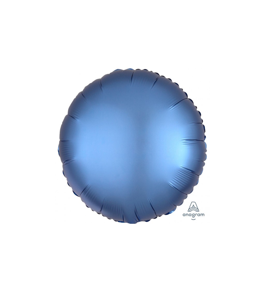 Fóliový balónek v azurové barvě - kulatý