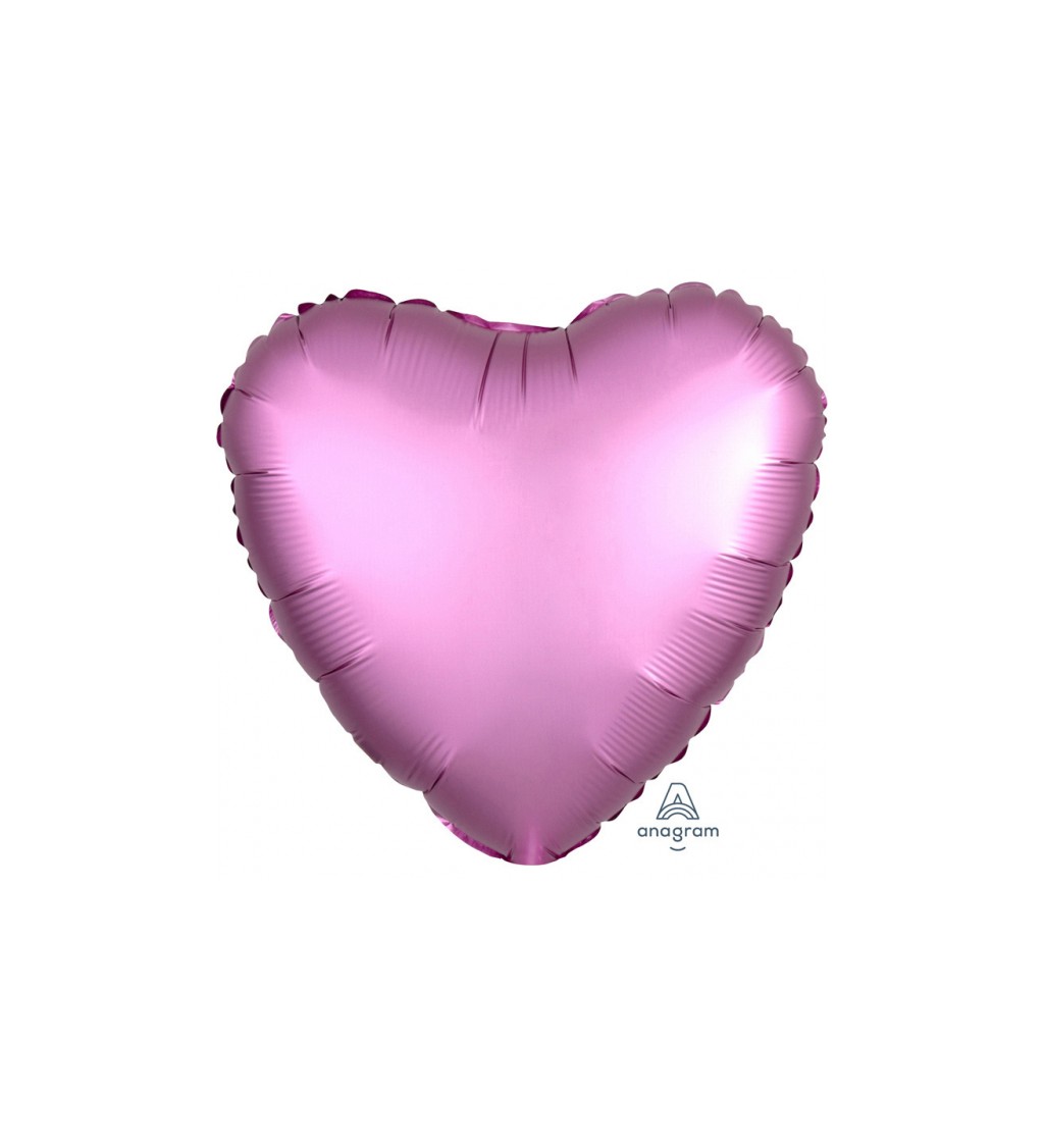 Růžový balónek - fóliové srdce