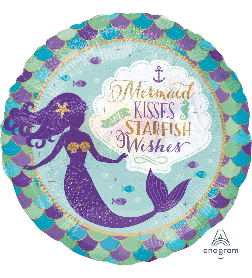 Balónek s mořskou pannou - kulatý