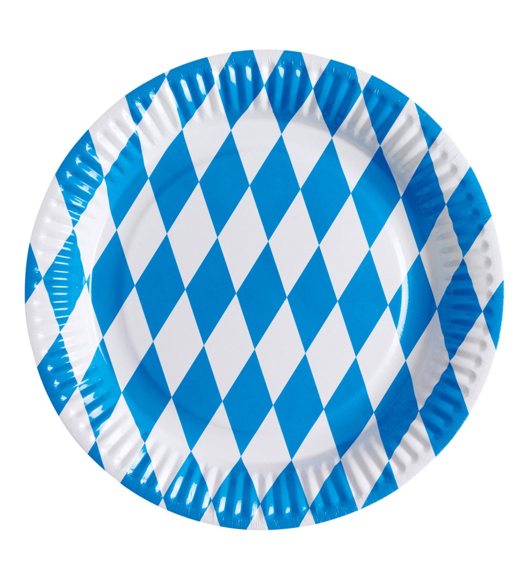 Modro-bílé talířky na Oktoberfest