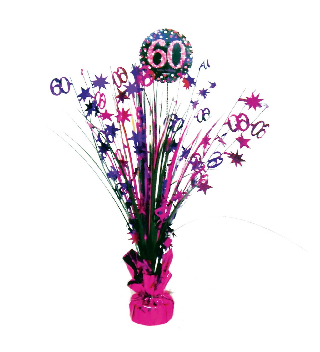 Dekorace na 60. narozeniny - růžová fontánka