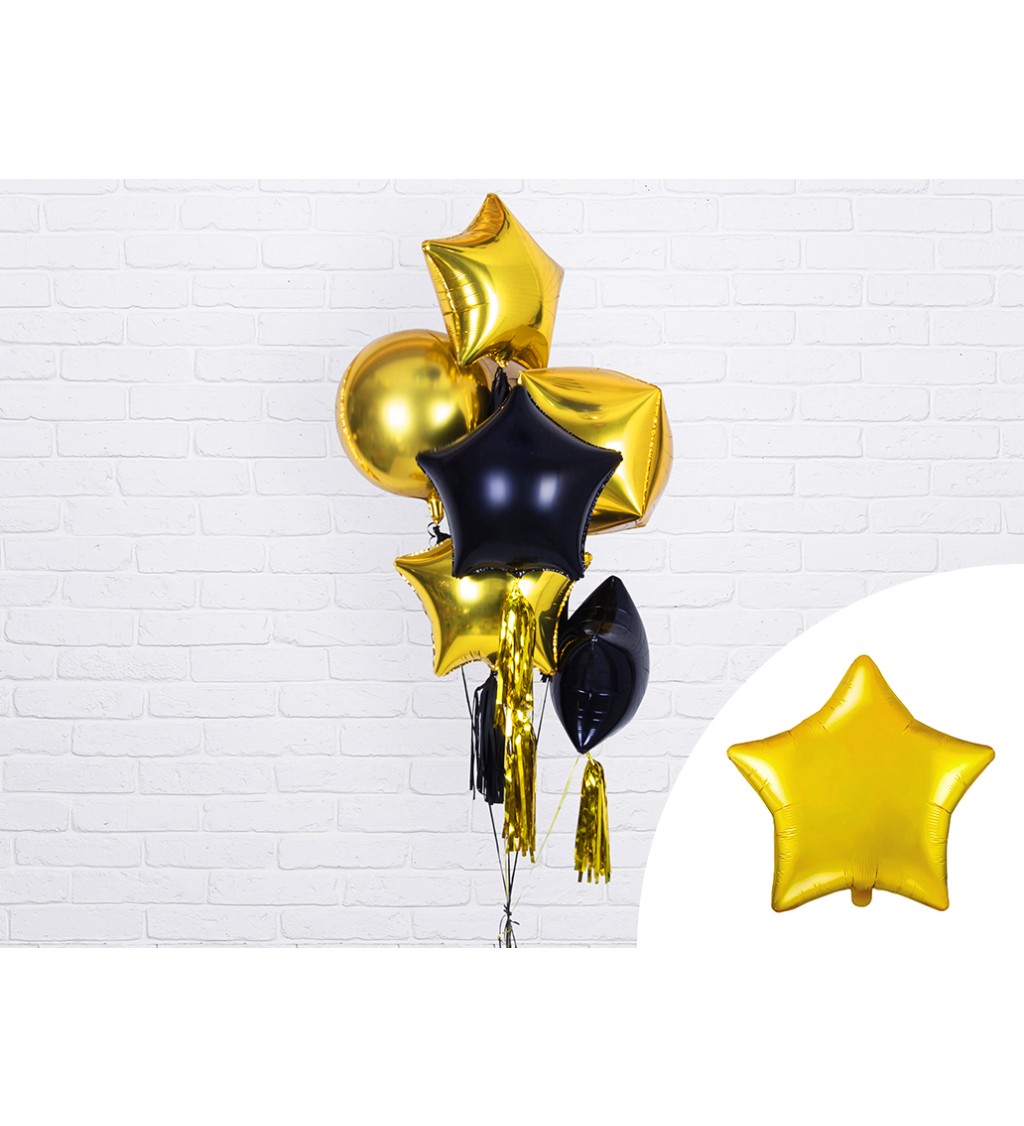 Fóliová metalická hvězda - zlatá