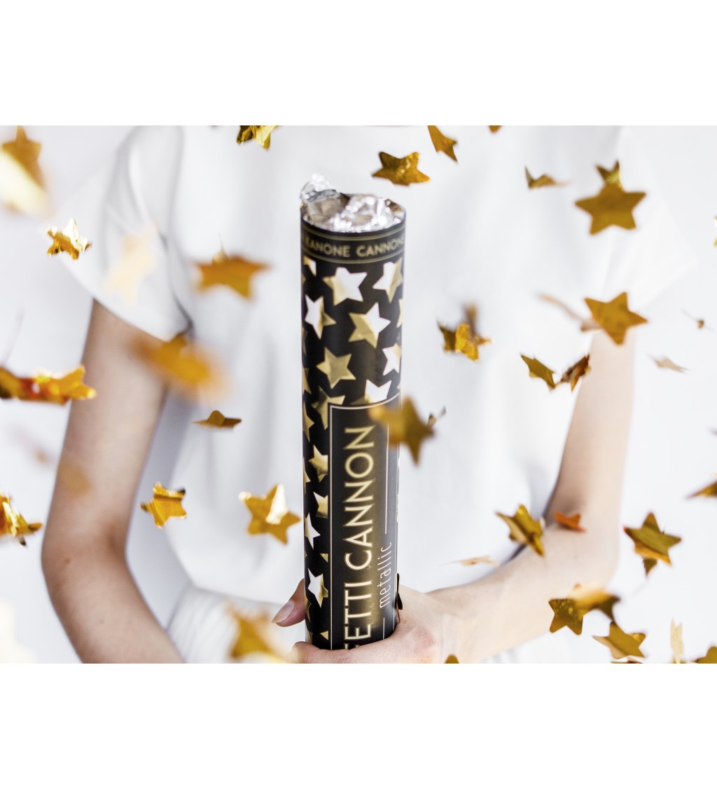 Vystřelovací konfety - zlaté hvězdičky