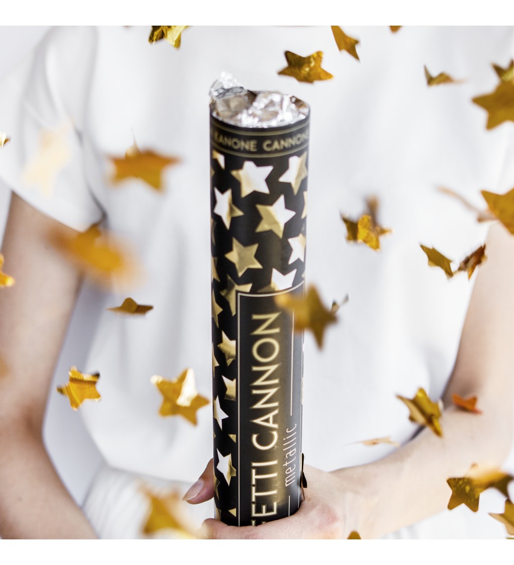 Vystřelovací konfety - zlaté hvězdičky