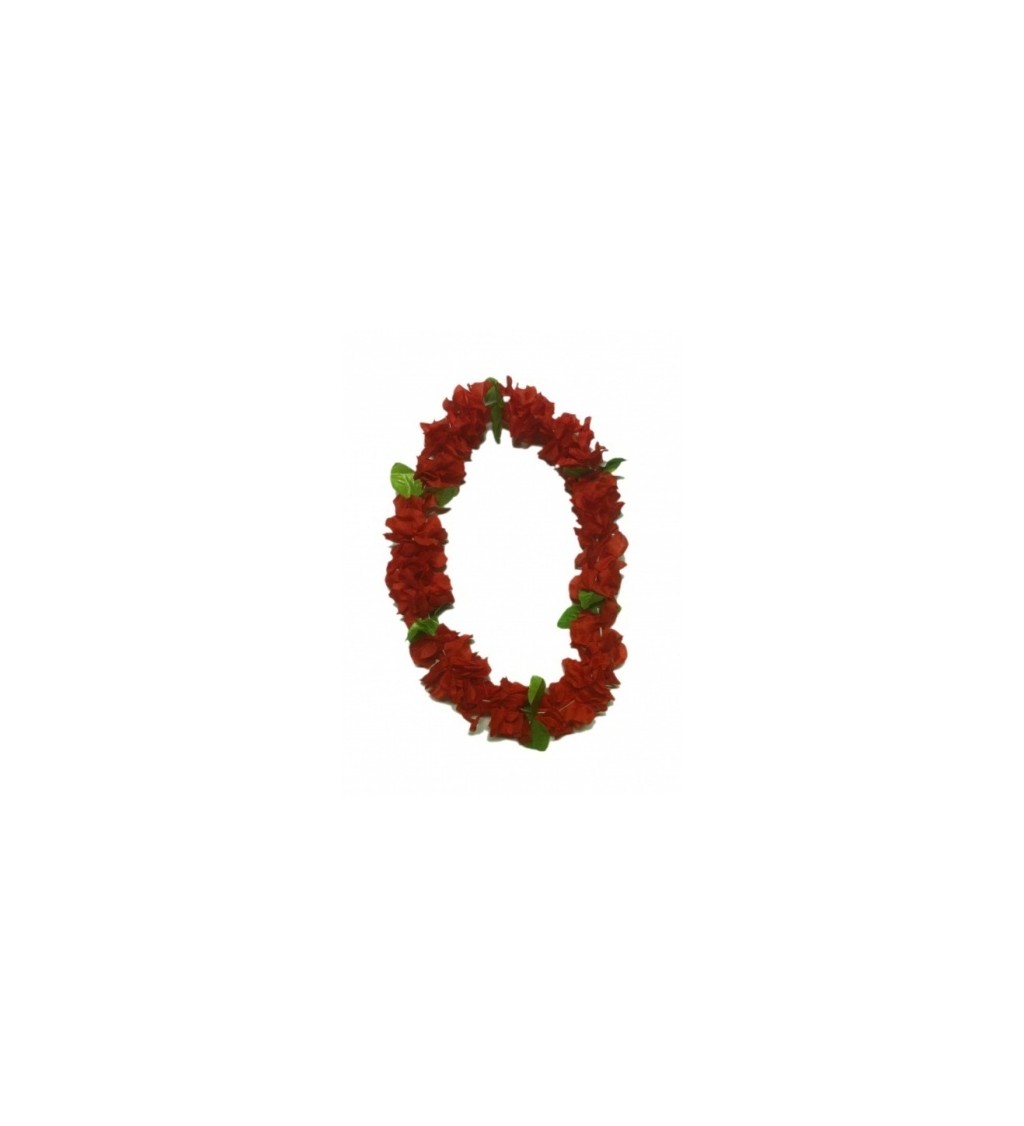 Havajský věnec - červené květiny