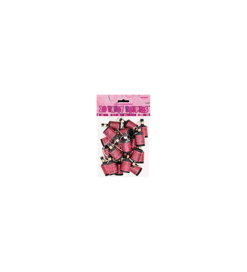 Růžové bouchací konfety - mini