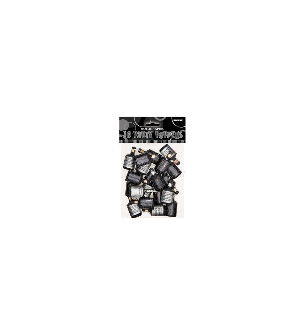Černé bouchací konfety - mini