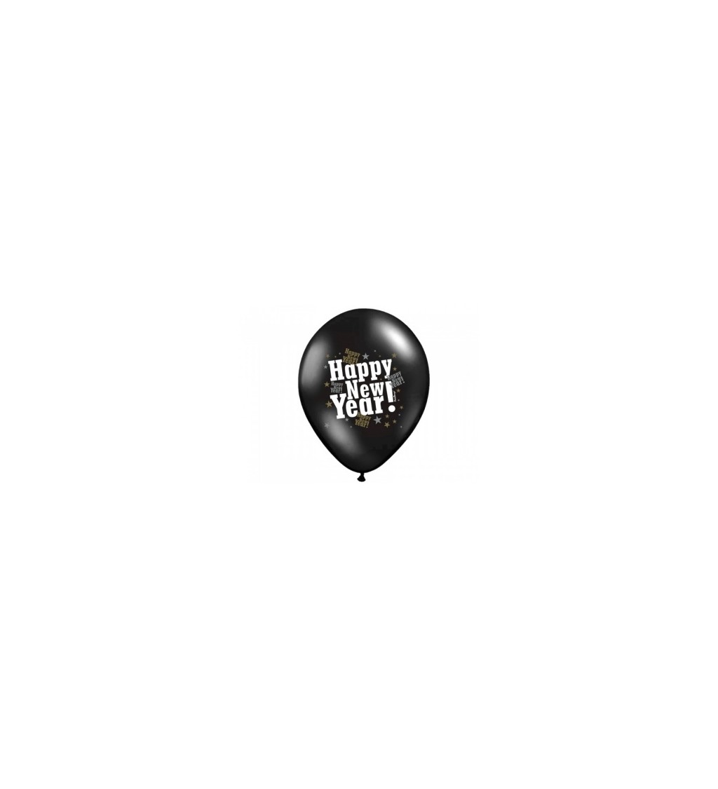 Černý balónek - Nový Rok 6ks