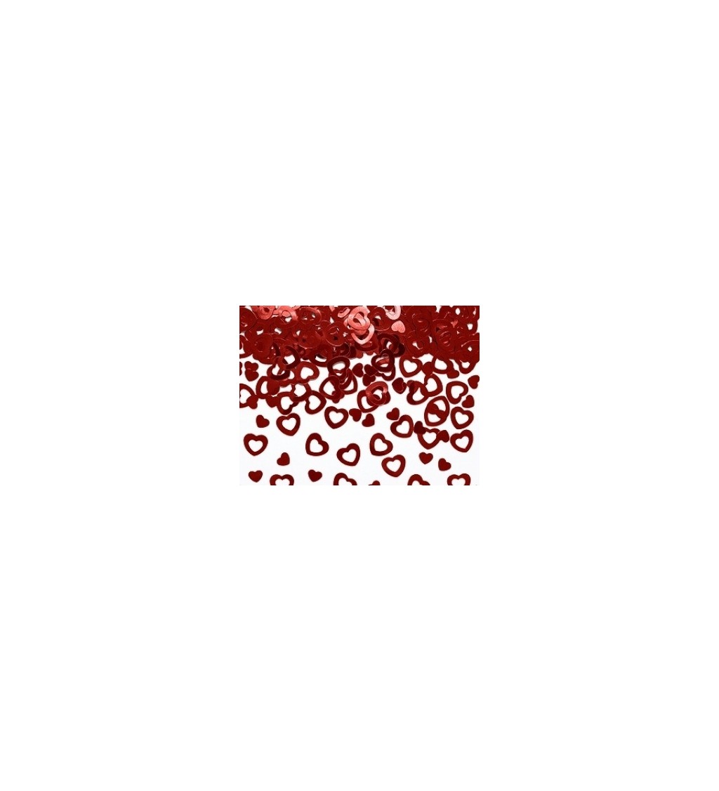 Konfety - červená srdíčka