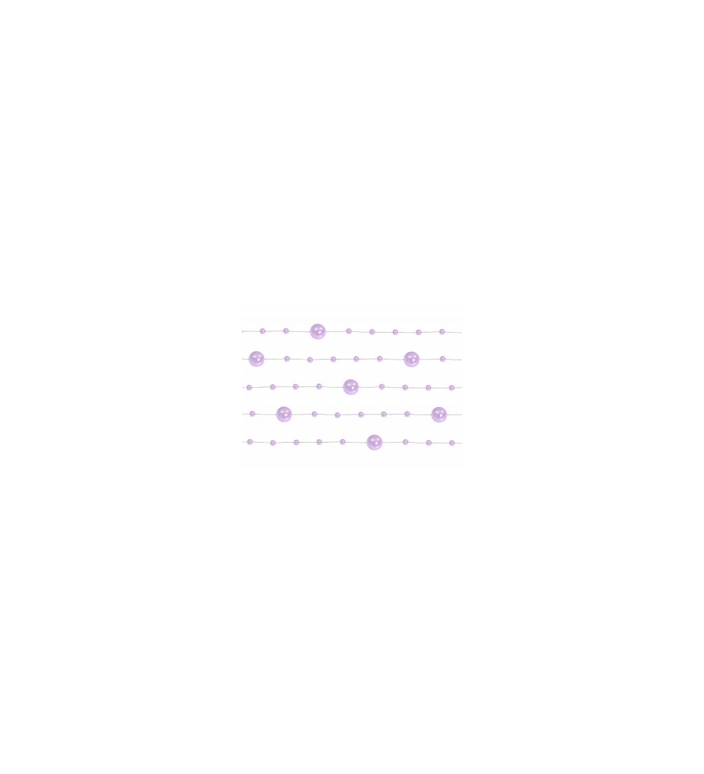 Dekorace - světle fialový perličkový řetěz